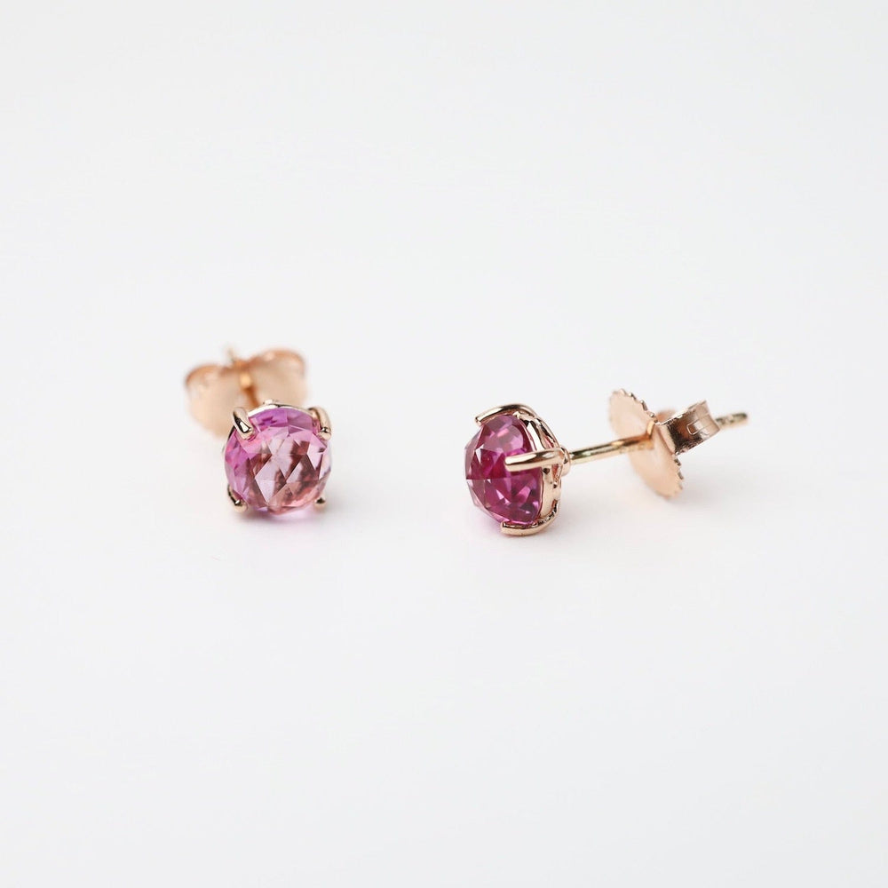 
                  
                    EAR-14K Rose Gold Round Pink Topaz Post Earrings
                  
                