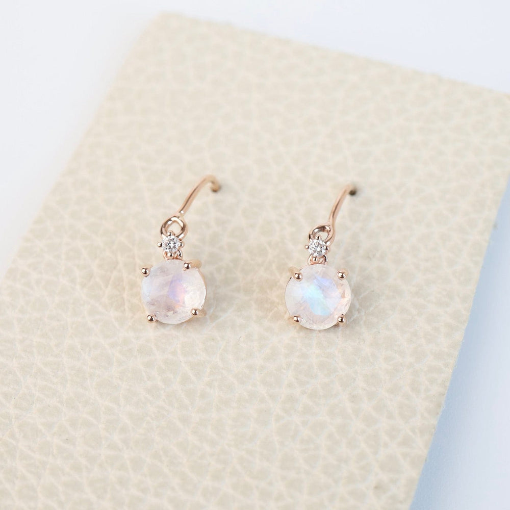 
                  
                    EAR-14K Rose Gold Round Rainbow Moonstone Drop Earrings
                  
                