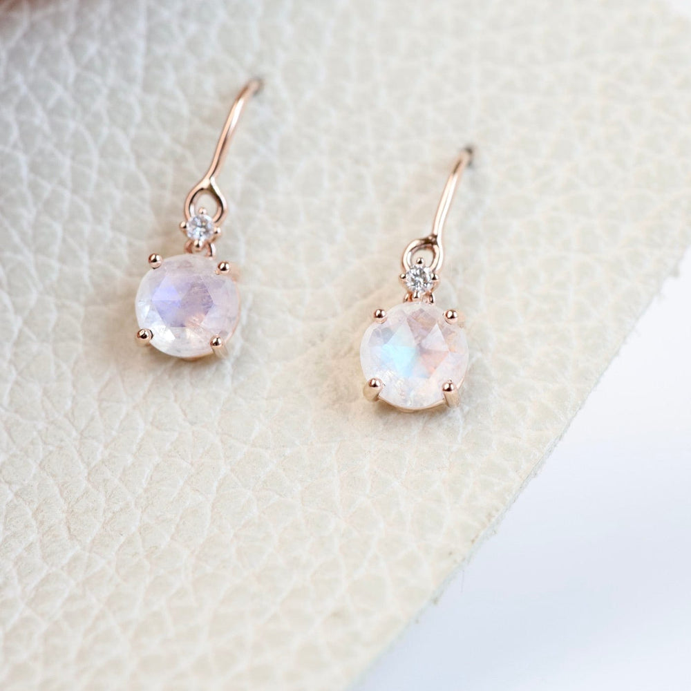 
                  
                    EAR-14K Rose Gold Round Rainbow Moonstone Drop Earrings
                  
                