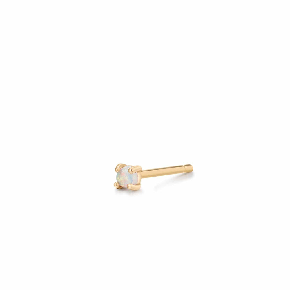 EAR-14K Single Opal Stud Earring - SOLD AS A SINGLE