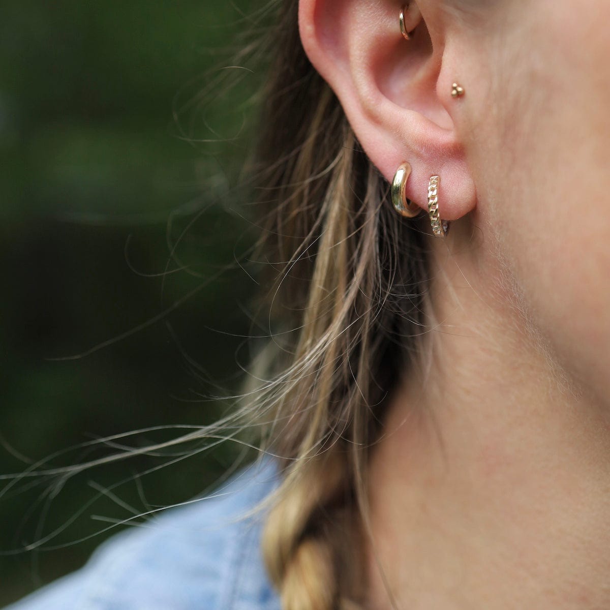 EAR-14K Small 14k Yellow Gold Huggies