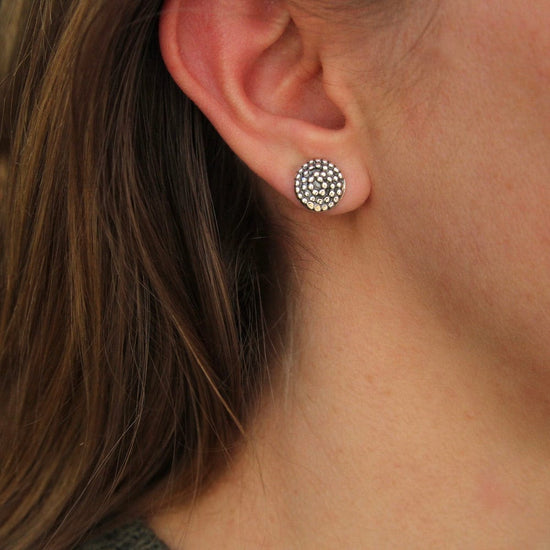 EAR-14K Small Beaded Spiral Post Earring