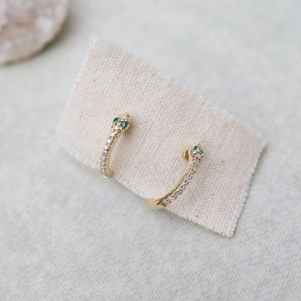 
                  
                    EAR-14K Snake Huggies with Tsavorite Garnet Eyes
                  
                