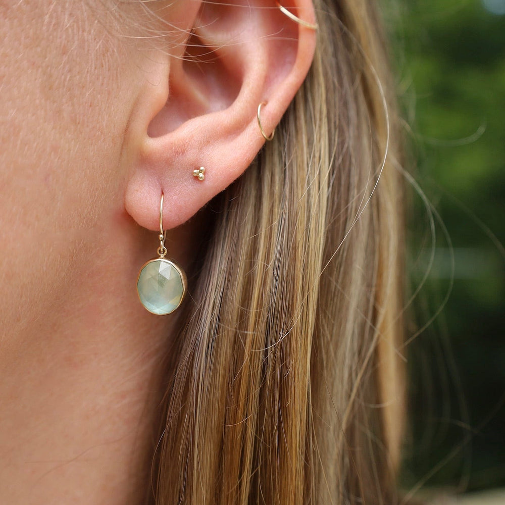 
                      
                        EAR-14K Sterling & 14K Gold Earrings wtih Oval Rose Cut Prehnite
                      
                    