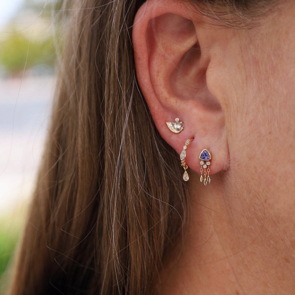 
                      
                        EAR-14K Tanzanite & Diamonds Single Earring - SOLD AS A SINGLE
                      
                    