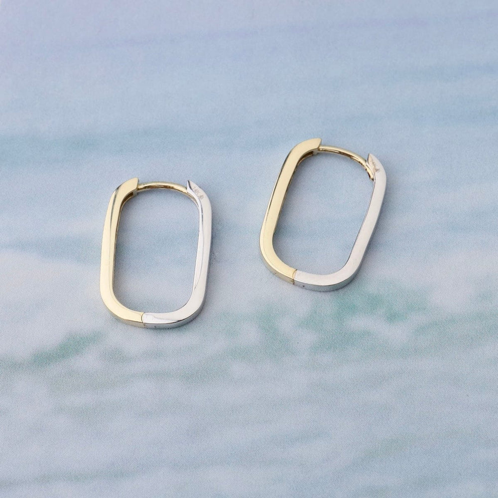 
                      
                        EAR-14K Thin Oval Reversible 14k Yellow & White Gold Huggies
                      
                    