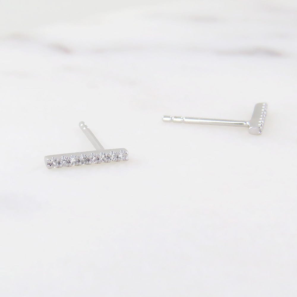 
                      
                        EAR-14K WHITE GOLD DIAMOND BAR POST
                      
                    