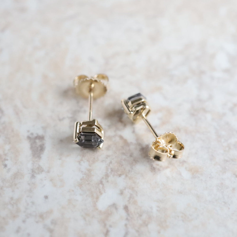 
                  
                    EAR-14K Yellow Gold Hexagon Black Night Quartz Earrings
                  
                