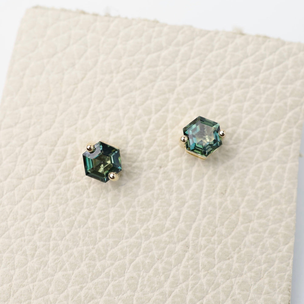 
                  
                    EAR-14K Yellow Gold Hexagon Green Envy Topaz Post Earrings
                  
                