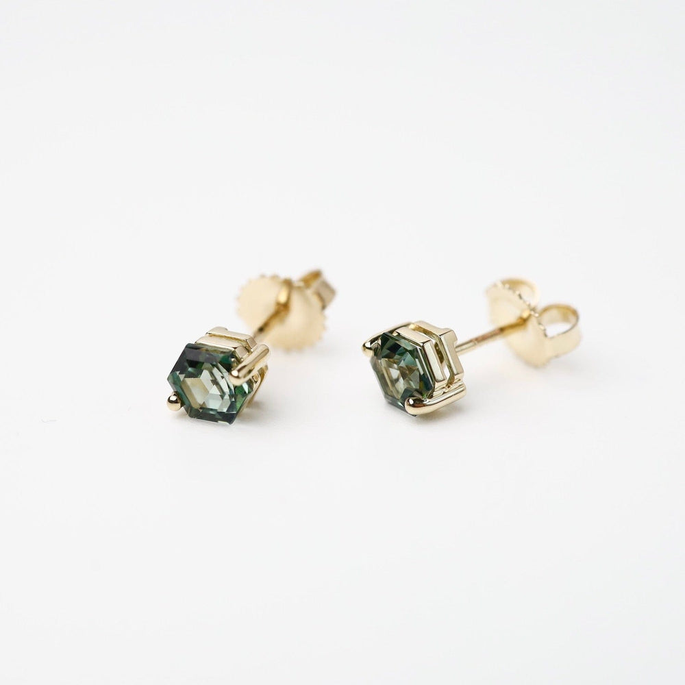 
                  
                    EAR-14K Yellow Gold Hexagon Green Envy Topaz Post Earrings
                  
                