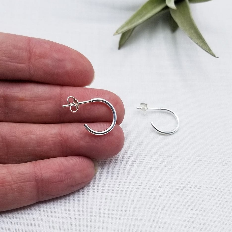 EAR 14mm STERLING SILVER HOOP