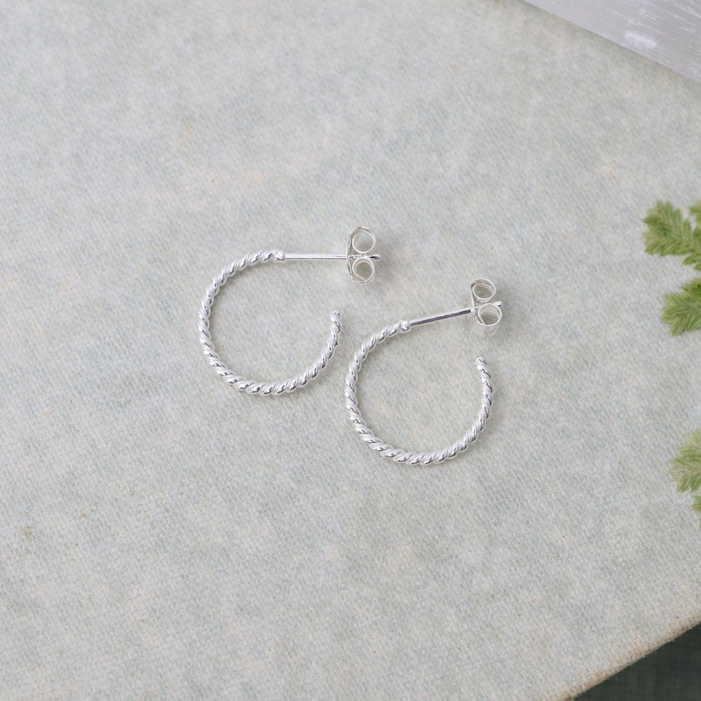 
                      
                        EAR 14mm Twist Hoops on Posts - Sterling Silver
                      
                    