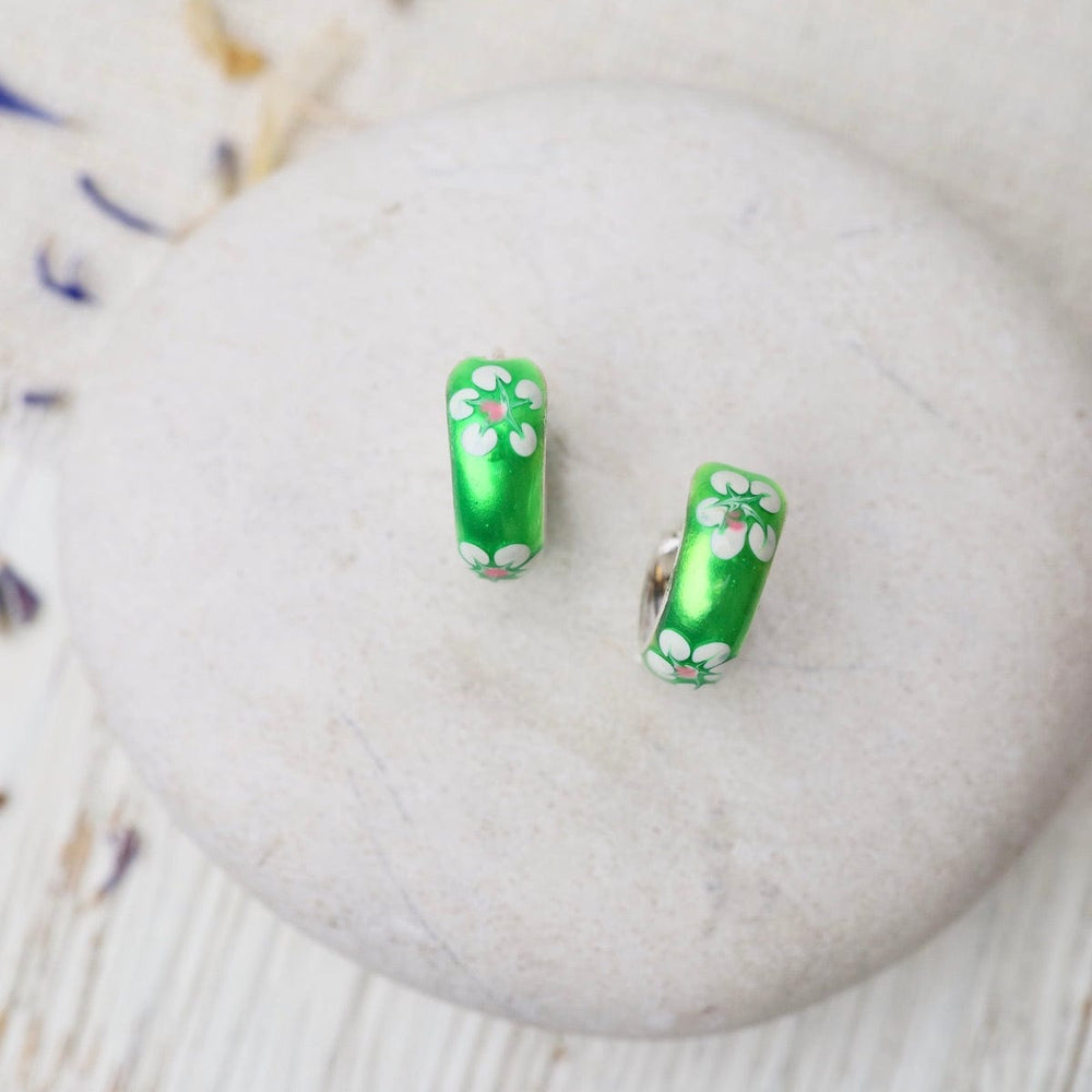 
                      
                        EAR 15mm Enamel Flower Hoops - Lime Green
                      
                    