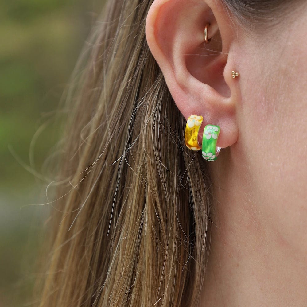 
                      
                        EAR 15mm Enamel Flower Hoops - Lime Green
                      
                    