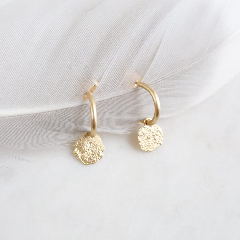 EAR-18K 18k Kelp Charm Hoops