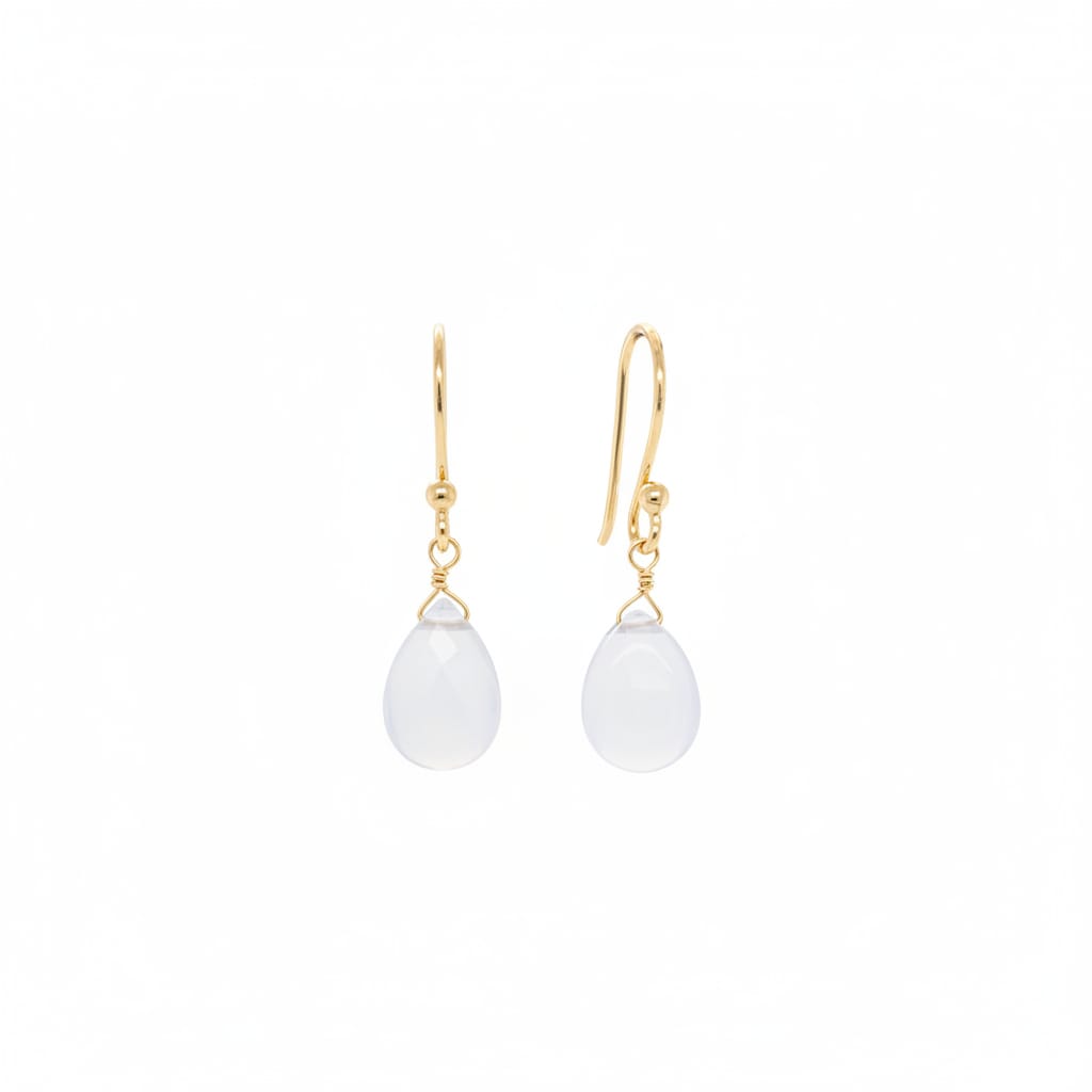 EAR-18K 18k Limited Edition Chalcdony Teardrop Earrings