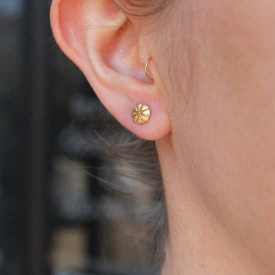 EAR-18K 18k Round Stud Earrings with Diamonds