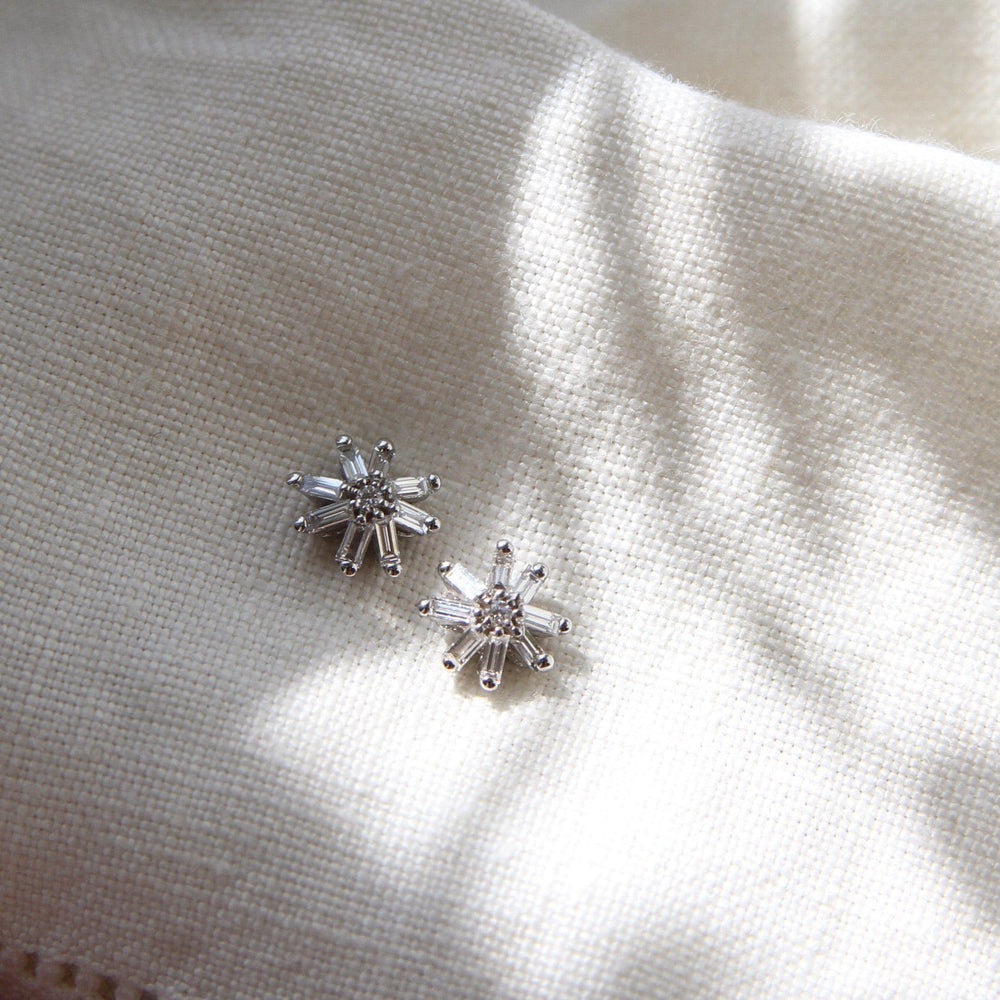 
                  
                    EAR-18K 18k White Gold Small Diamond Starburst Post Earring
                  
                