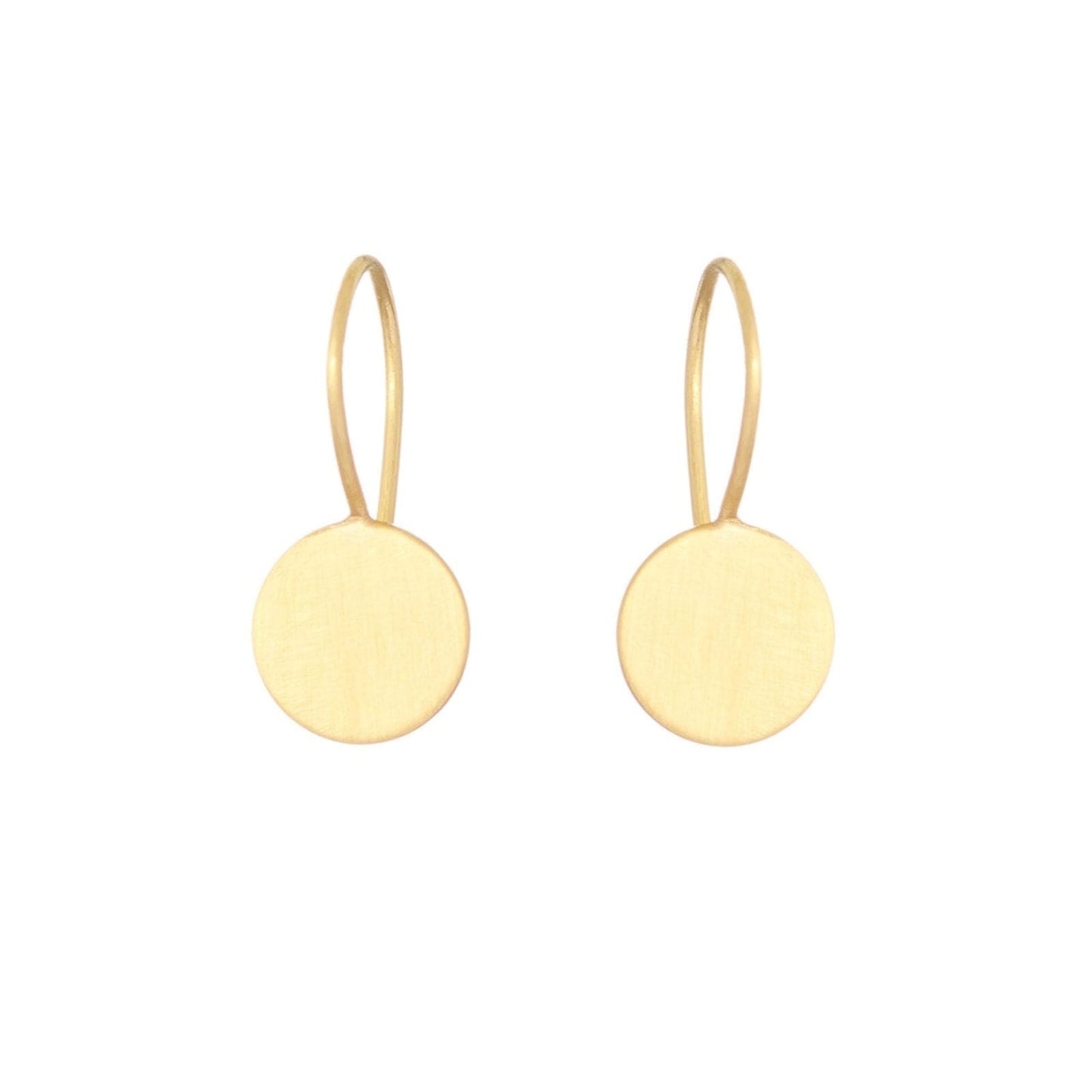 EAR-18K 18K Yellow Gold 8mm Moon Drop Earrings