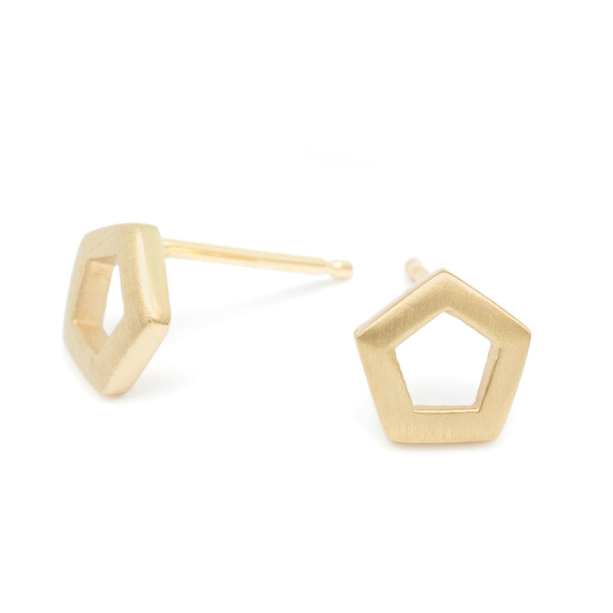 EAR-18K 18k Yellow Gold Pentagonal Stud Earrings