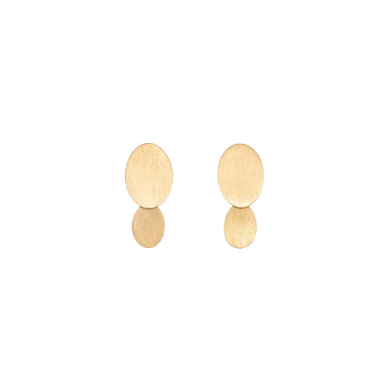 EAR-18K 18k Yellow Gold Plume Stud Earrings