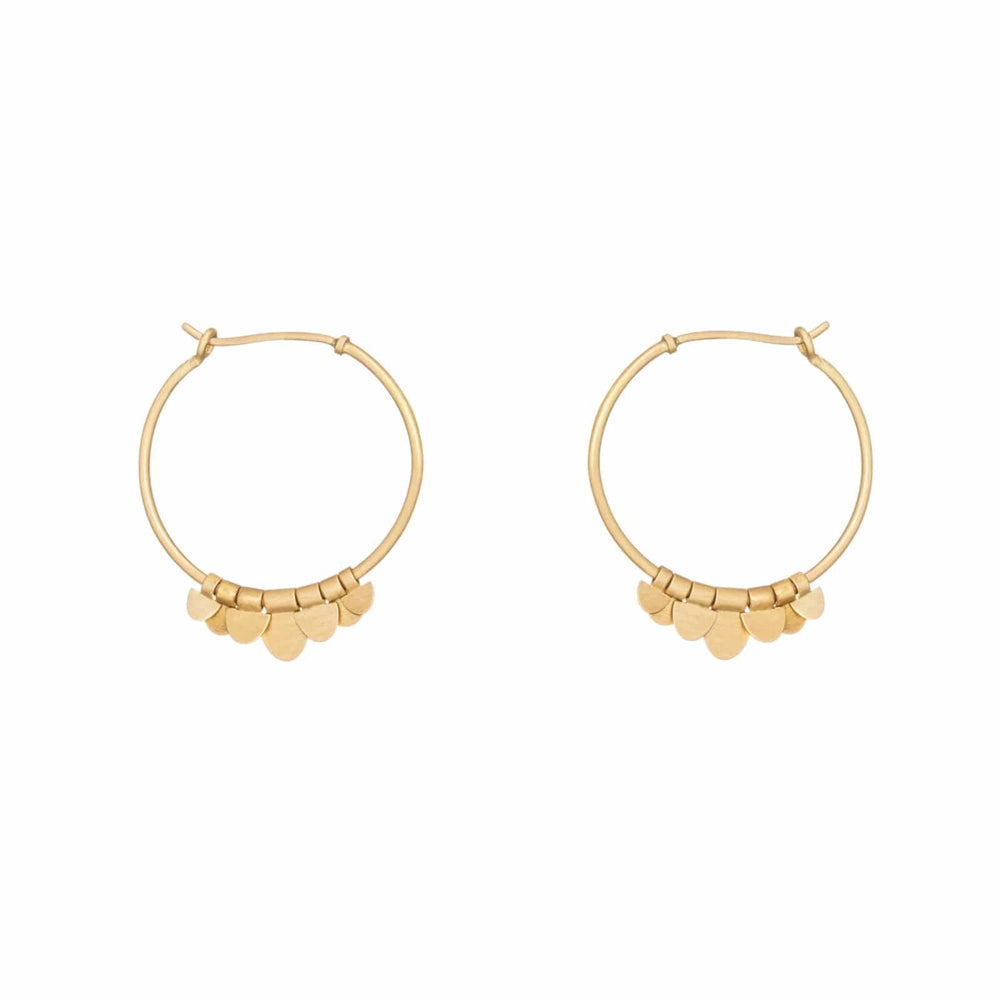 EAR-18K 18k Yellow Gold Small Goldlen Flutter Hoops