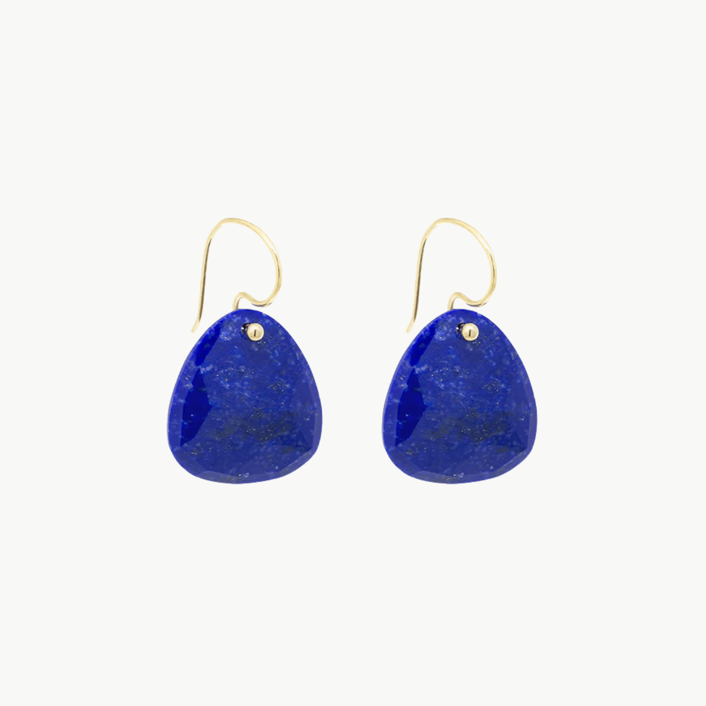 EAR-18K 18K Yellow Gold Trillium Drop Earrings - Lapis