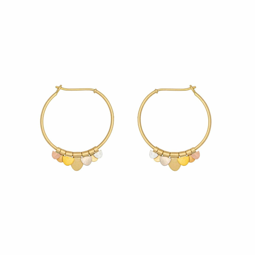 
                      
                        EAR-18K 18k Yellow & Rainbow Gold Small Flutter Hoops
                      
                    