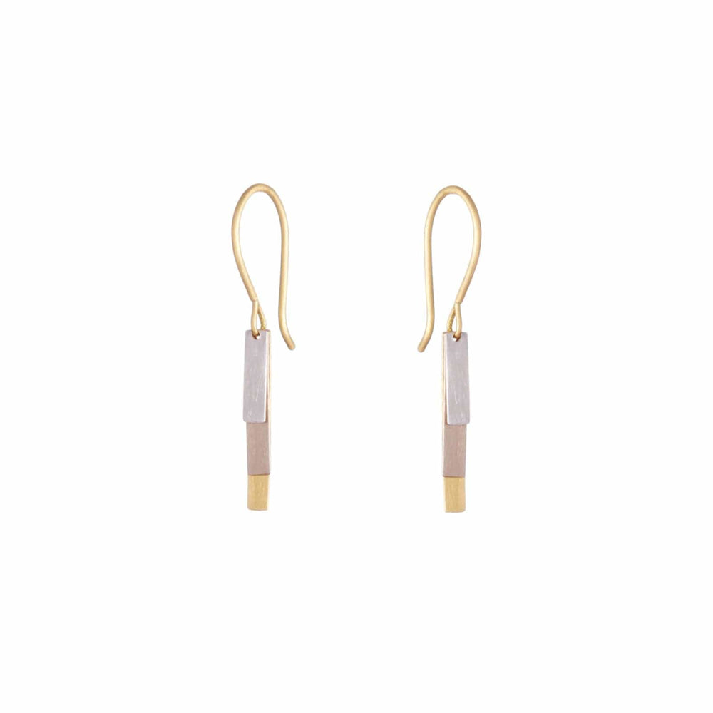 EAR-18K 18K Yellow & White Gold with Platinum Tiny Rain Earrings