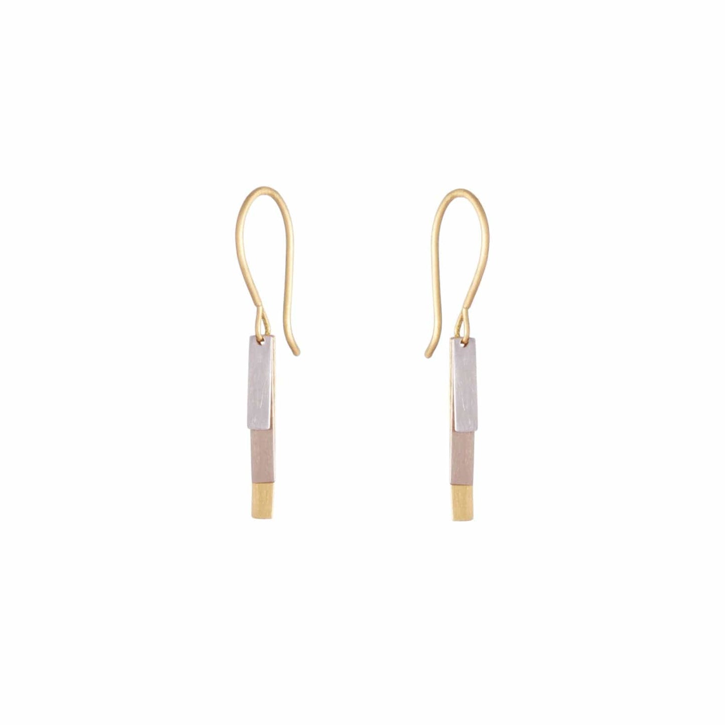 EAR-18K 18K Yellow & White Gold with Platinum Tiny Rain Earrings