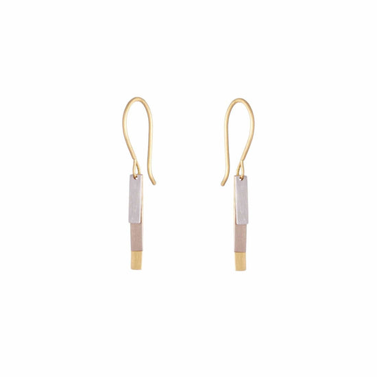 EAR-18K 18K Yellow & White Gold with Platinum Tiny Rain Earrings