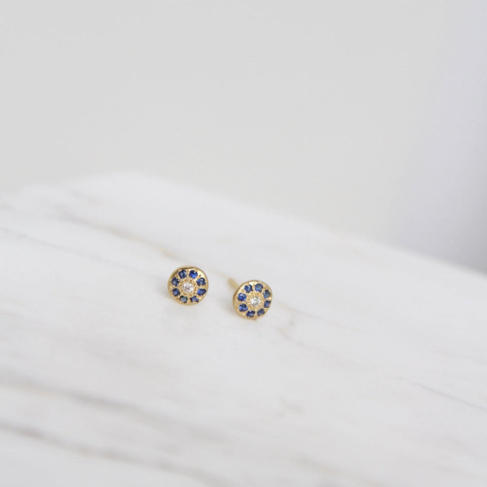 
                      
                        EAR-18K Charm Stud Earrings in Sapphire & Diamond
                      
                    