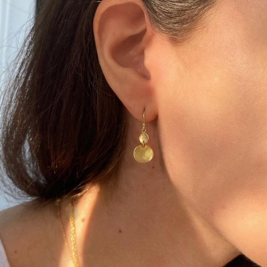 Hammered Open Disc Hook Earrings – Dandelion Jewelry