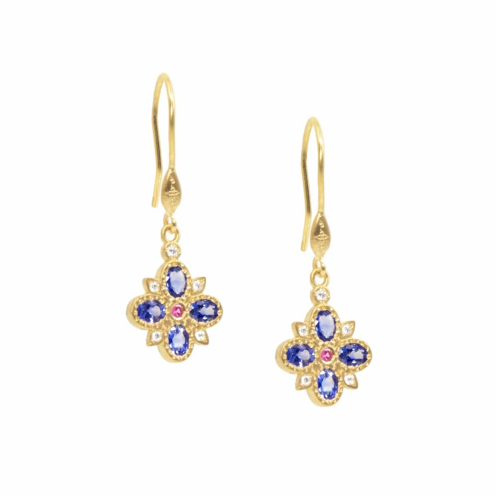 
                  
                    EAR-18K Floral Sapphire Earrings
                  
                