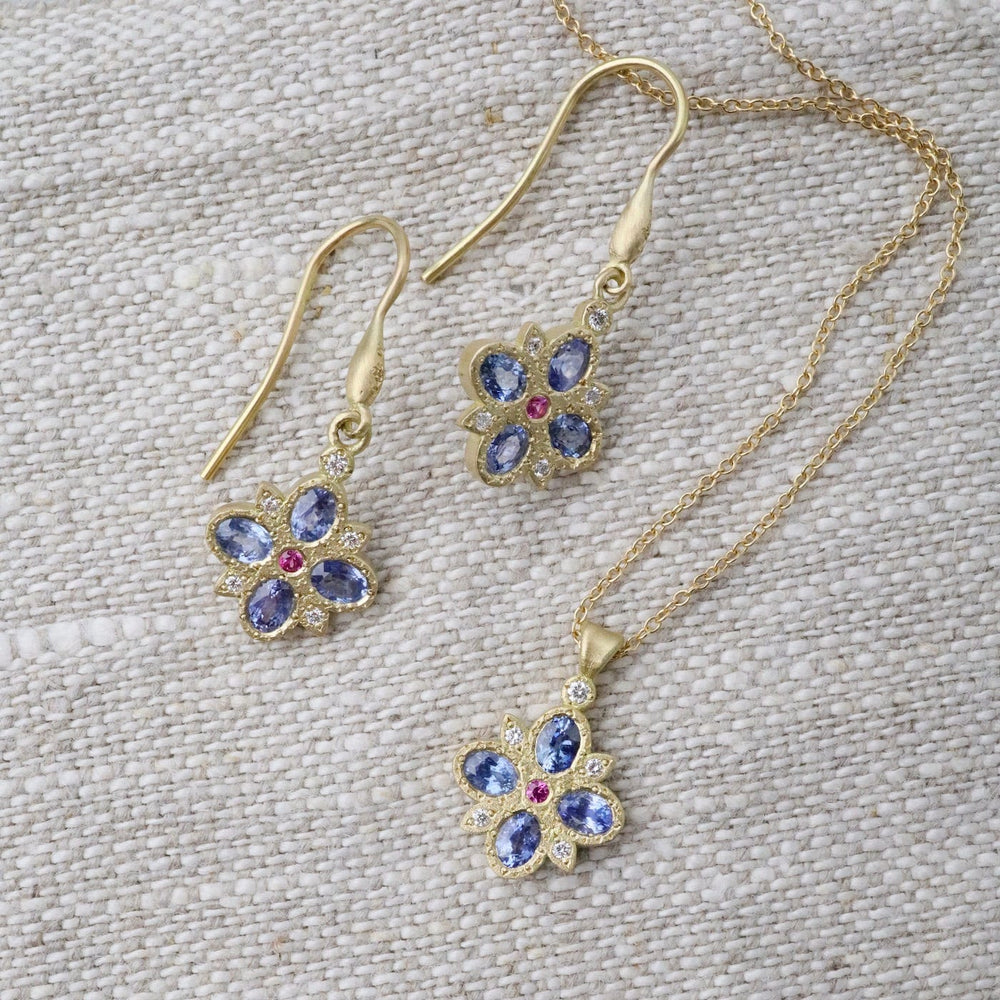 
                  
                    EAR-18K Floral Sapphire Earrings
                  
                