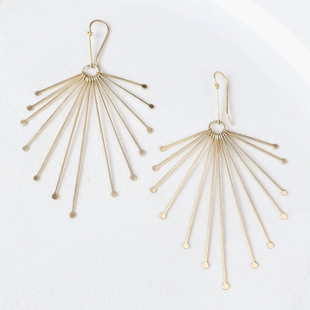 EAR-18K Fringe Feathers Earrings