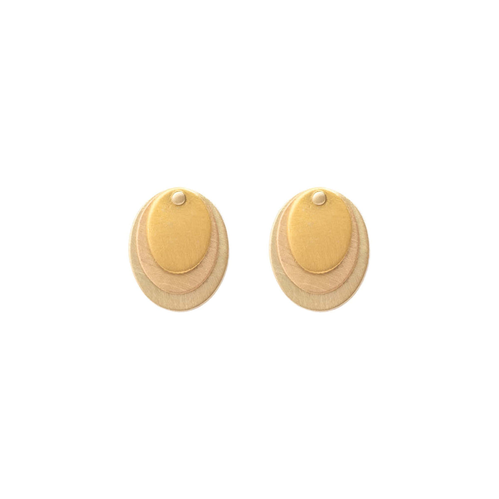 
                      
                        EAR-18K Golden Layered Plume Studs
                      
                    