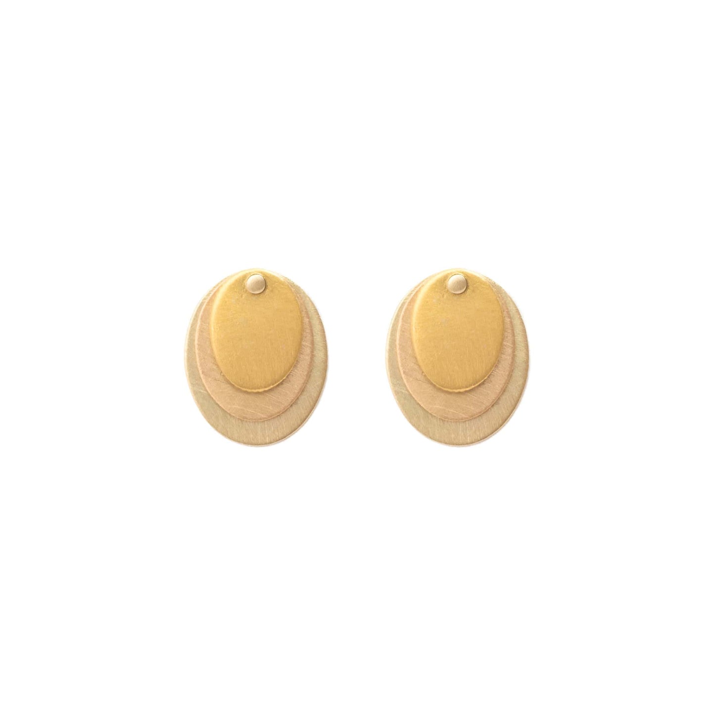 EAR-18K Golden Layered Plume Studs