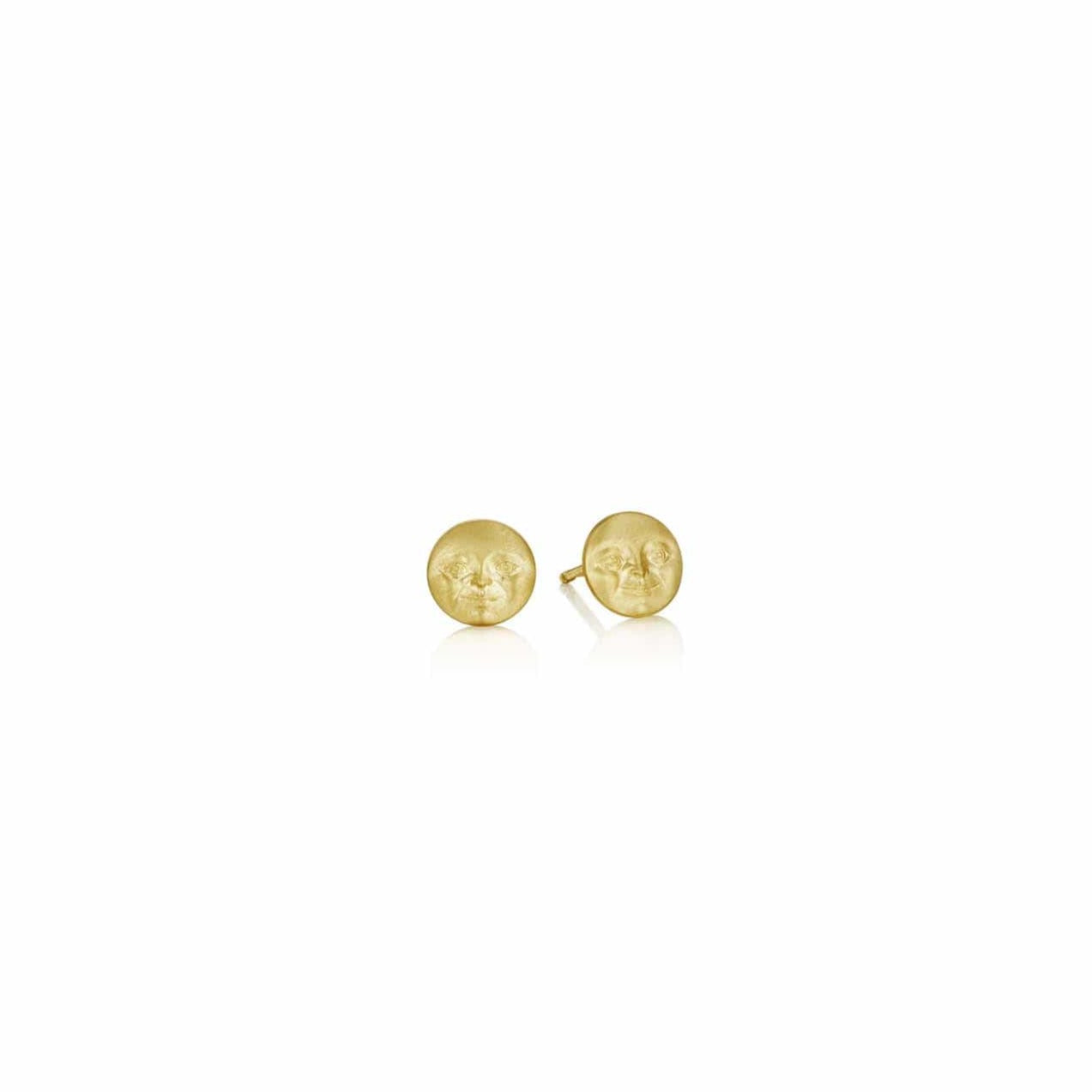 EAR-18K Invisible Moonface Stud Earrings