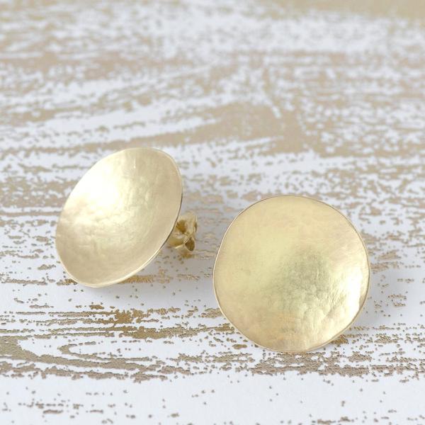 
                      
                        EAR-18K Large Hammered Disc Stud Earrings
                      
                    