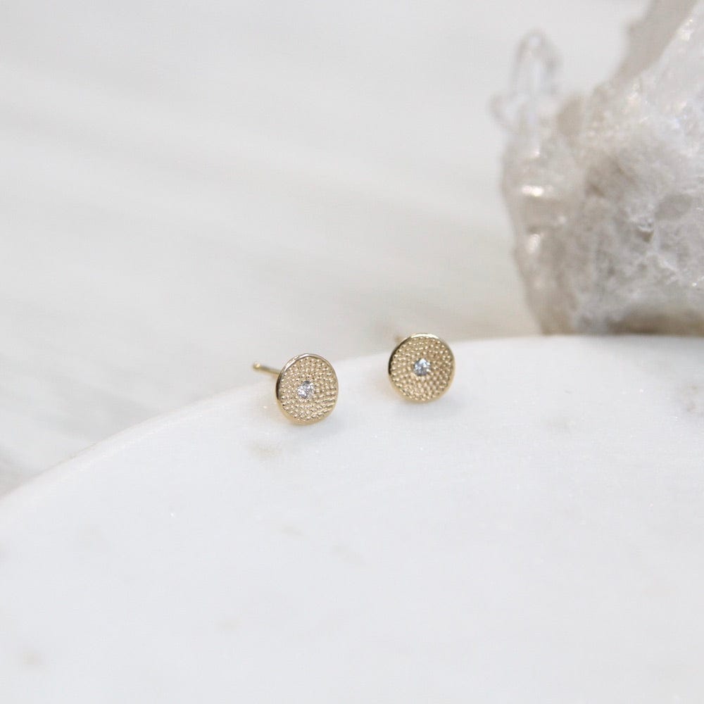 
                      
                        EAR-18K Mini Beaded Texture 'Stardust' Earrings
                      
                    