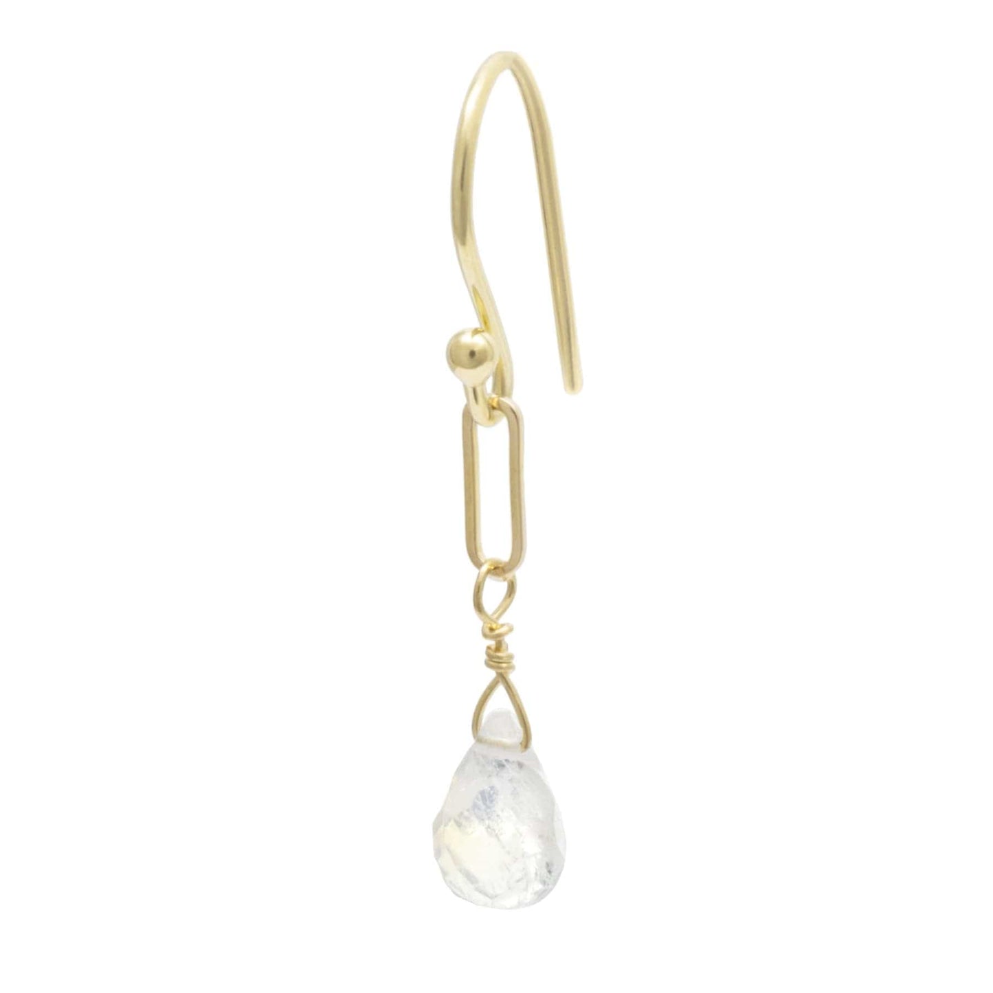 EAR-18K Moonstone Paper Clip Earrings