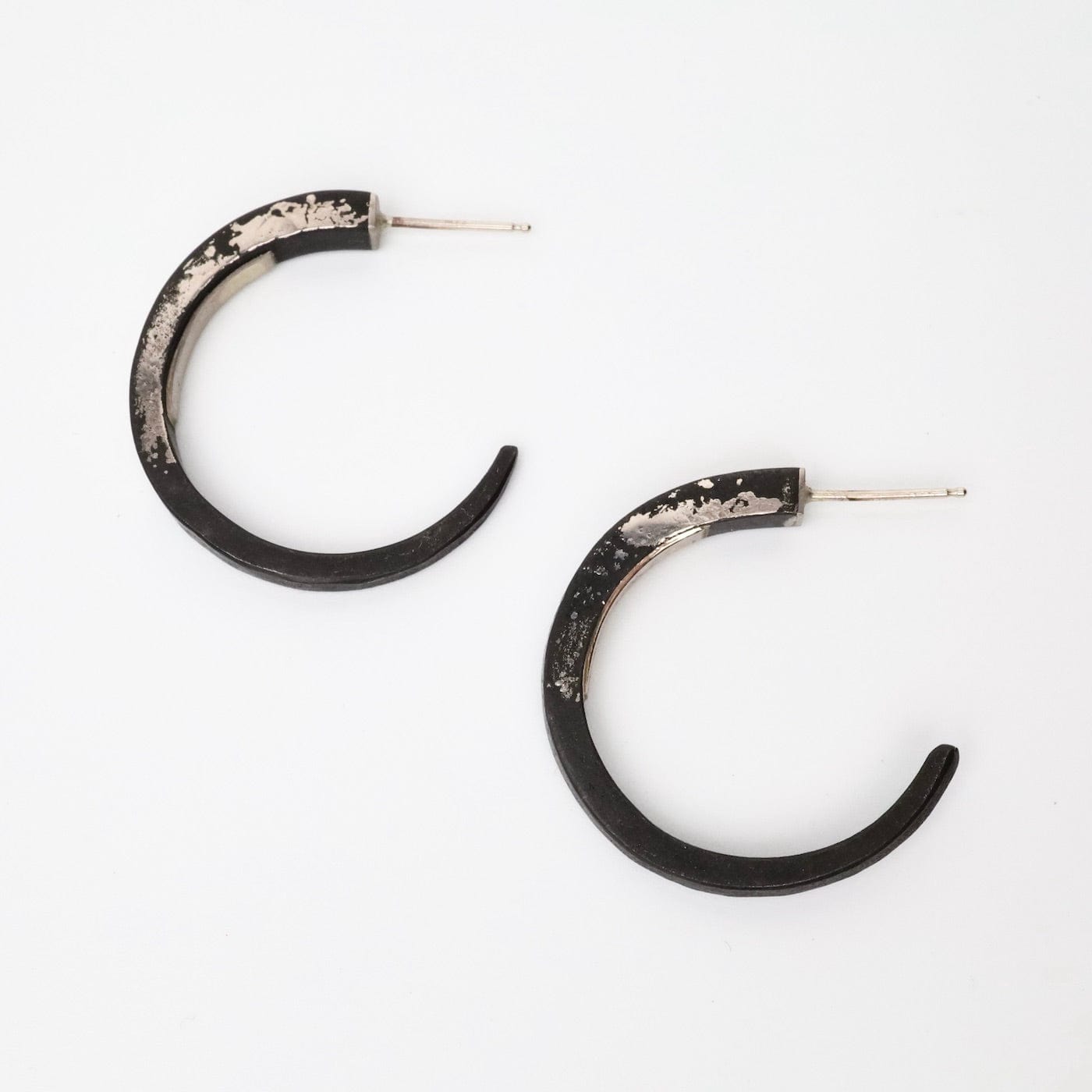 Pat Flynn White Gold Dusted Iron Small Hoops
