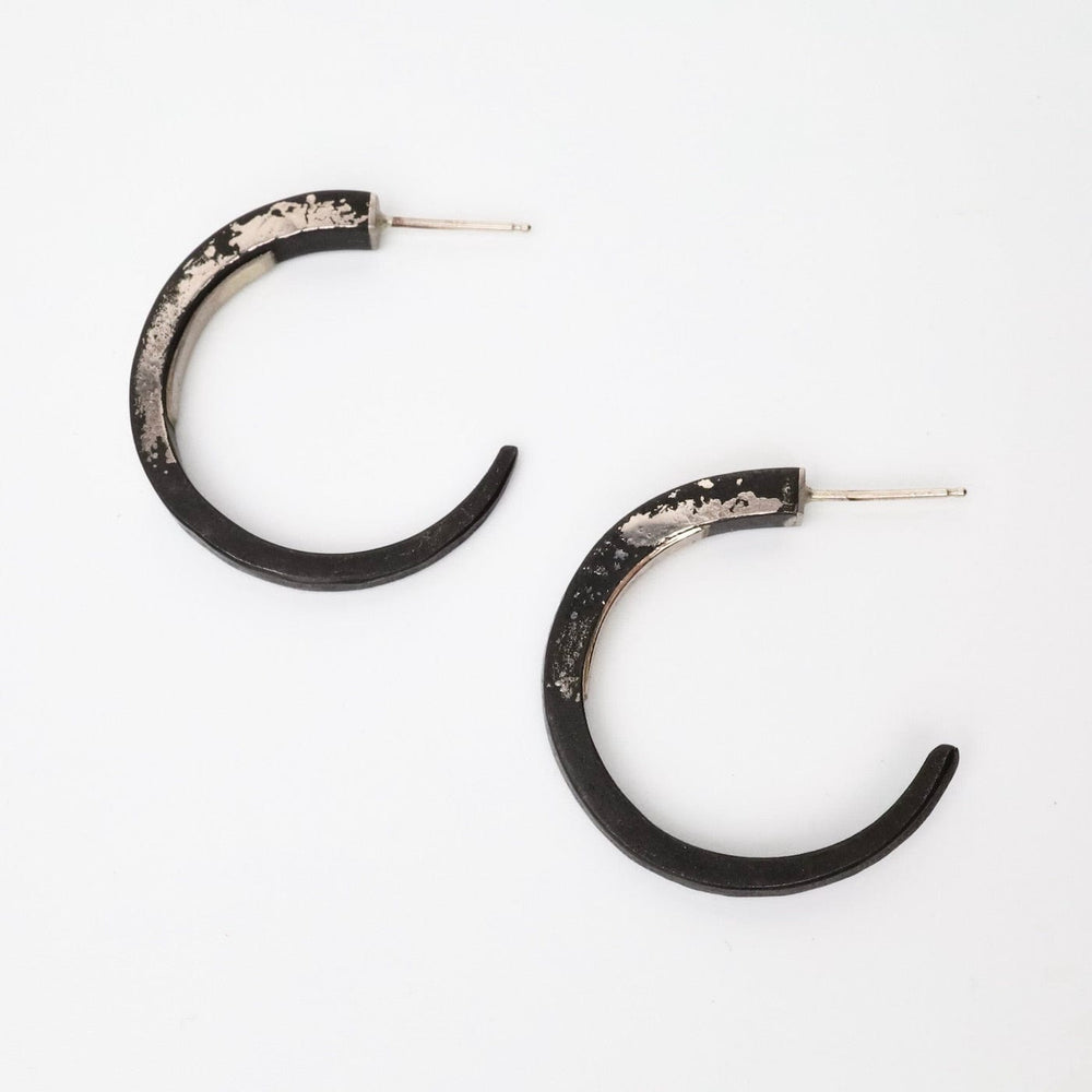 
                      
                        EAR-18K Pat Flynn White Gold Dusted Iron Small Hoops
                      
                    