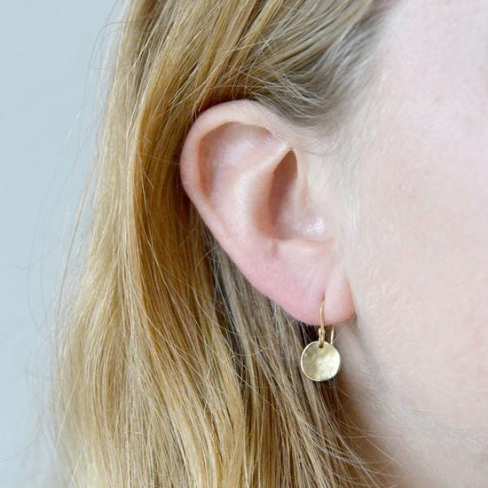 EAR-18K Petite Gold Round Disc Earrings