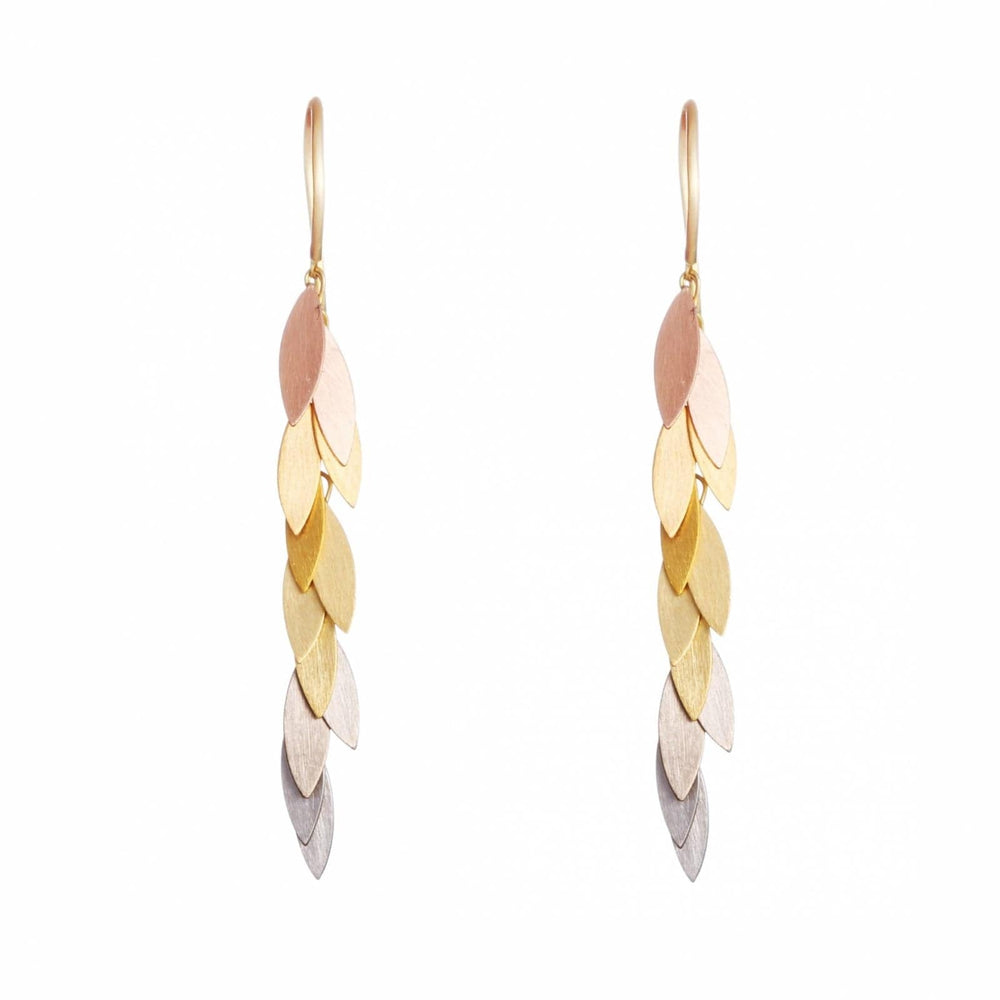 EAR-18K Rainbow Gold Leaf Earrings