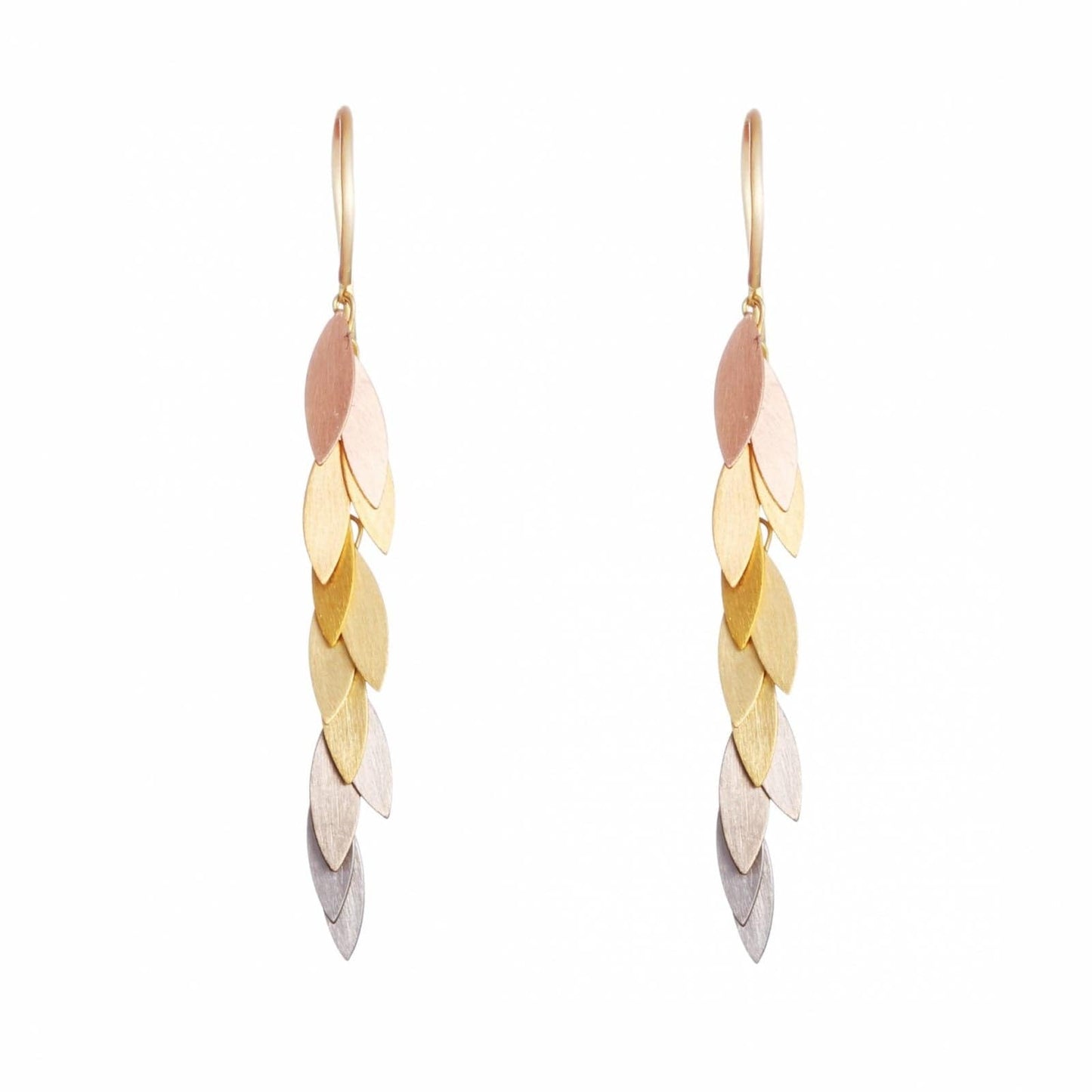 EAR-18K Rainbow Gold Leaf Earrings