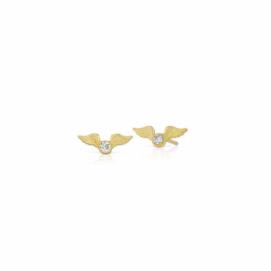 EAR-18K Tiny Flying Diamond Stud Earrings