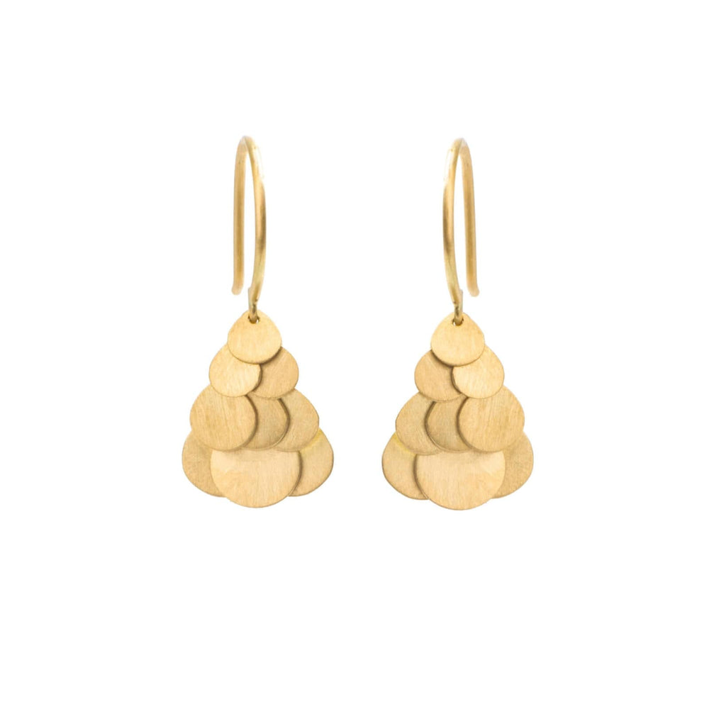 EAR-18K Tiny Golden Hummingbird Cluster Earrings