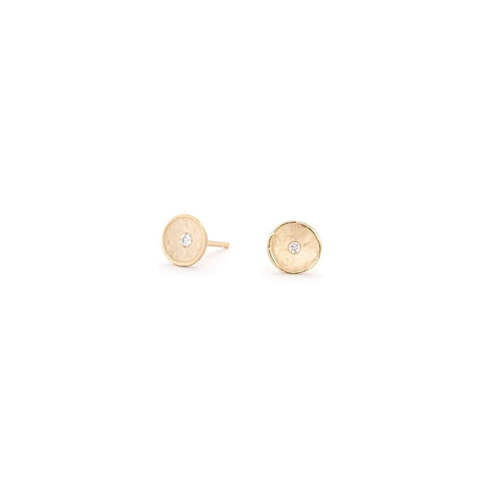 
                      
                        EAR-18K Tiny Hammered Diamond Disc Studs
                      
                    